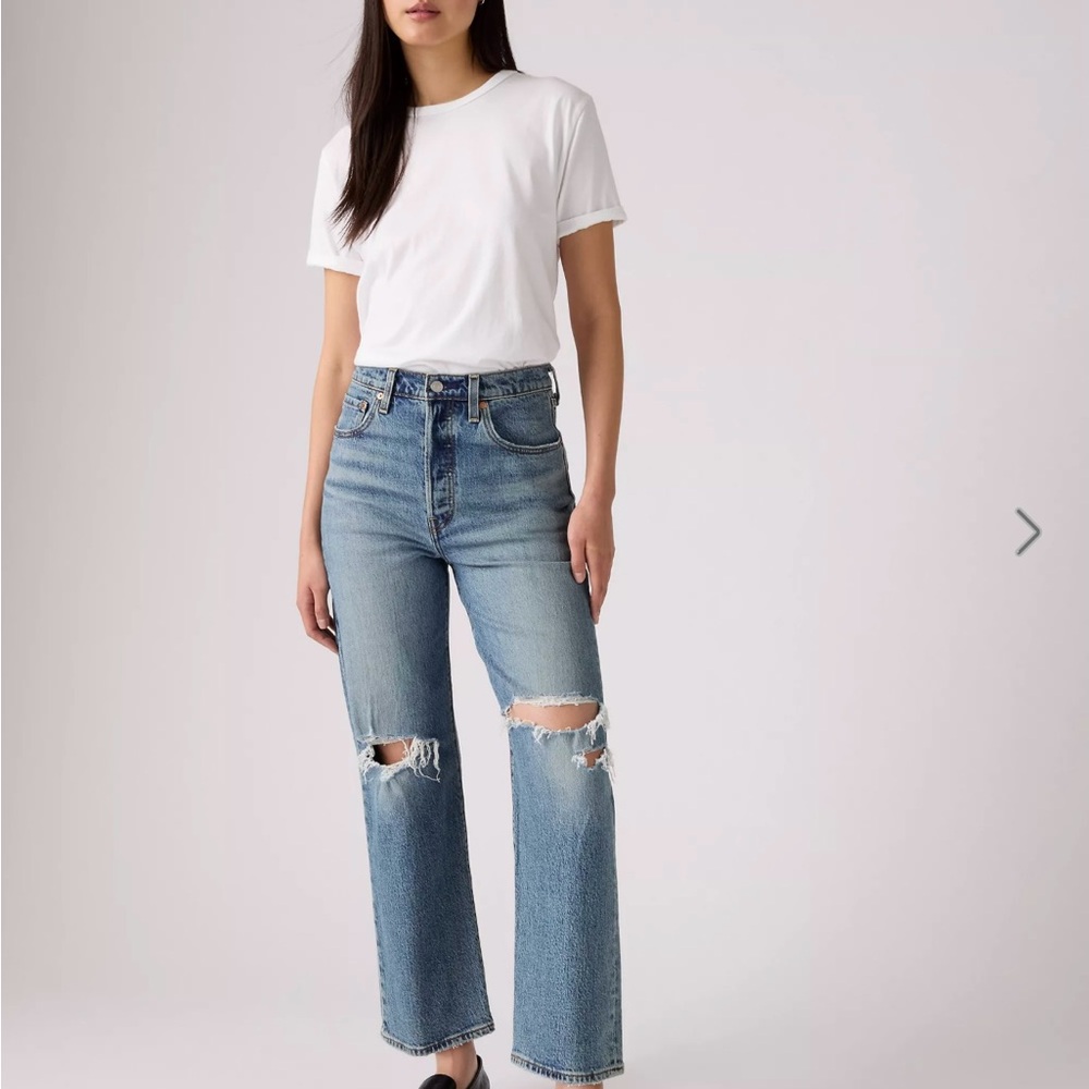 Women's Blue Distressed Jeans